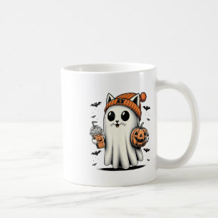 Cute Cat Ghost Iced Coffee Funny Ghost Halloween I Mug