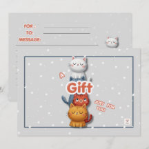 Cute Cat Gift Card | Just For You Note Card