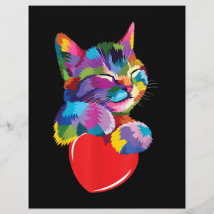 Cute Cat Gift for Kitten Lovers Colourful Art Kitt Flyer