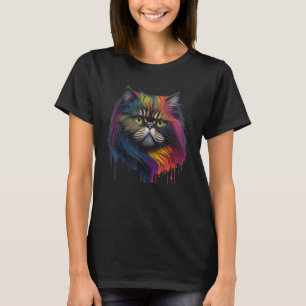 Cute Cat Gift Kitten lovers Colorful Persian Kitty T-Shirt