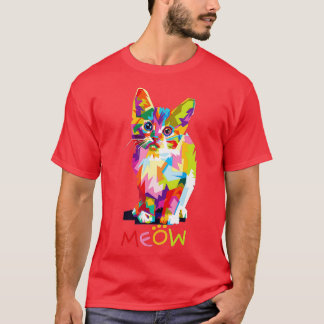Cute Cat Gifts for kitten lovers Colourful Art Kit T-Shirt