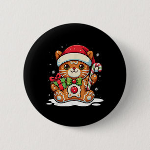 Cute Cat Gingerbread Man Christmas Shirt For Women 6 Cm Round Badge