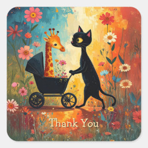 Cute Cat Giraffe Sticker