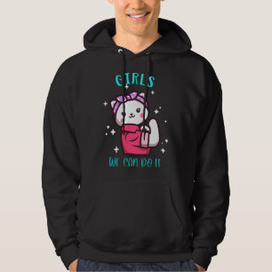 Cute Cat Girlie Girl Strong Power Emancipation Fem Hoodie