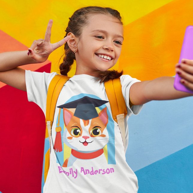 Cute Cat Graduation Gifts for Kindergarteners T-Shirt (Cute Cat Graduation Gifts for Kindergarteners)