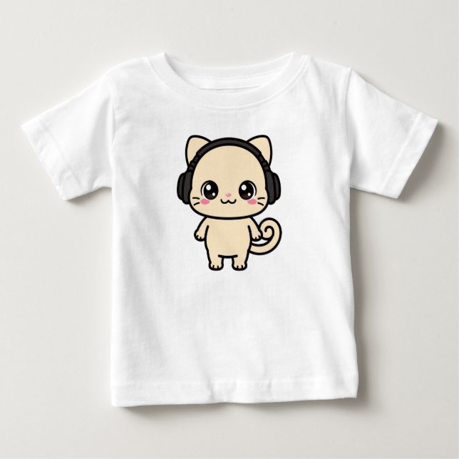  Cute Cat Graphic Custom T-Shirt | Personalised (Front)