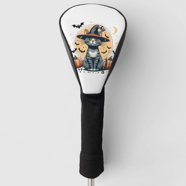 Cute cat graphics surrounded 1 golf head cover (Front)