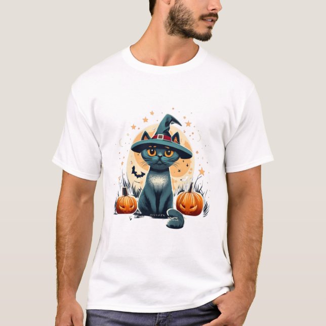 Cute cat graphics surrounded 1 T-Shirt (Front)