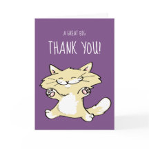 Cute Cat Greeting Cards | Thank You Note Template