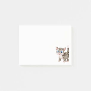 Cute Cat Grey Tabby Kitty Mum Cartoon Kitten Post-it Notes