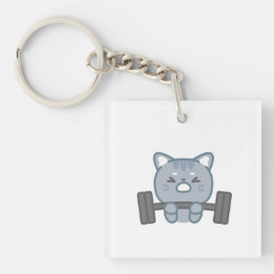 cute cat gym lovers design   cat gym lover design  key ring
