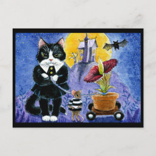 Cute Cat Halloween Art Costume Mouse Postcard