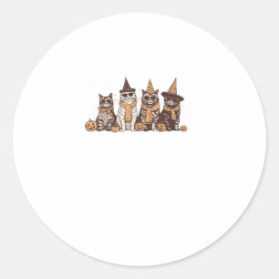 Cute Cat Halloween Kitty Halloween Animal Pet Men Classic Round Sticker