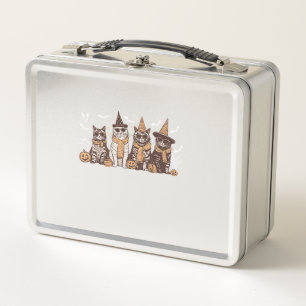 Cute Cat Halloween Kitty Halloween Animal Pet Men  Metal Lunch Box
