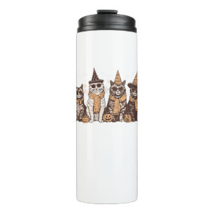 Cute Cat Halloween Kitty Halloween Animal Pet Men Thermal Tumbler