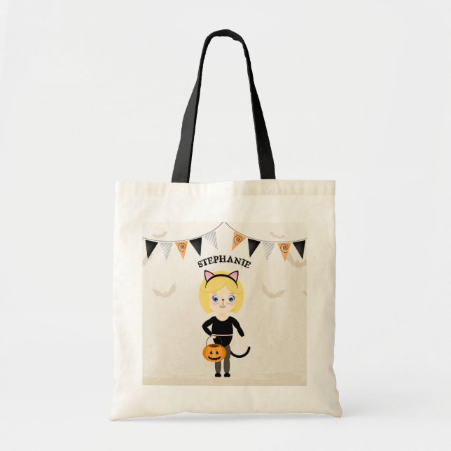 Cute Cat Halloween Party Tote Bag (Front)