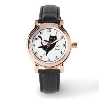 Cute Cat, Happy Cat,LetsDance, Modern, Simple Watch
