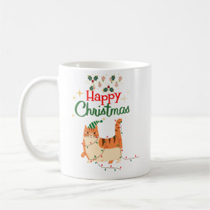 Cute Cat 'Happy Christmas' Holiday Mug