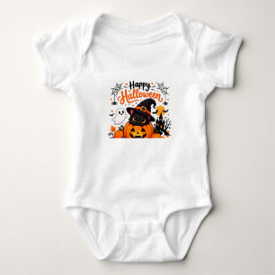 Cute Cat Happy Halloween Travel Mug - Kawaii Witch Baby Bodysuit