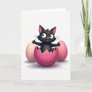 Cute Cat Hatching Egg Card