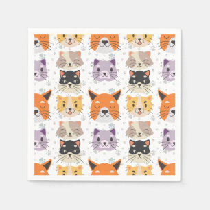 Cute Cat heads 01. NBG Napkin