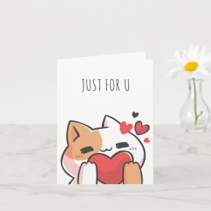 Cute cat heart card