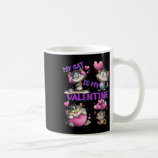 Cute Cat Heart Lloon Valentine's Day  Coffee Mug
