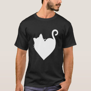 Cute Cat Heart Mens & Womens 5 Colours - White T-Shirt
