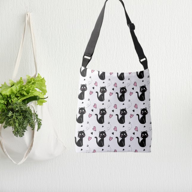 Cute cat heart valentine's crossbody bag (Creator Uploaded)