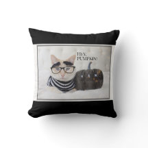 Cute Cat "Hey Pumpkin" Halloween