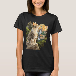 Cute Cat Hiking Camping Outdoor Exploration Advent T-Shirt