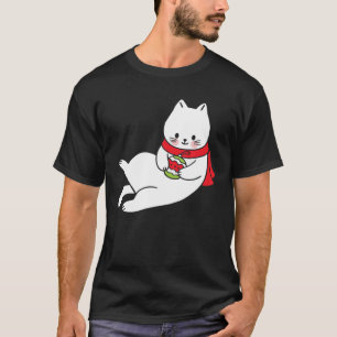 Cute Cat Holding Christmas Bulb Xmas Cats Lovers P T-Shirt