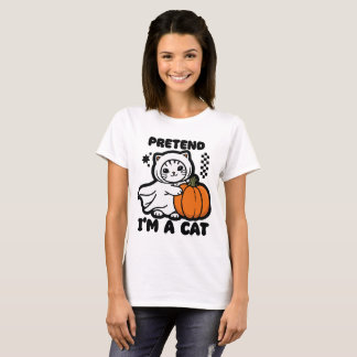 Cute Cat Holding Pumpkin T-Shirt