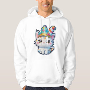 Cute cat holds a New Year's party Hoodie