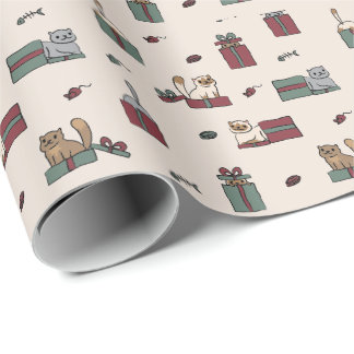 Cute Cat Holiday Wrapping Paper