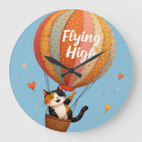 Cute Cat Hot Air Balloon Whimsical Art