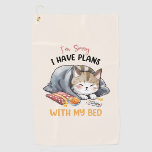 Cute Cat - I Have Plans Golf Towel