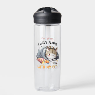 Cute Cat - I Have Plans Water Bottle