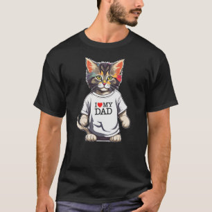 Cute Cat I Love My Dad for the Best Cat Dad T-Shirt