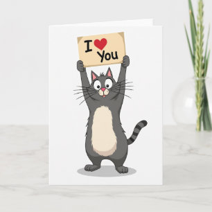 Cute Cat I Love You Card
