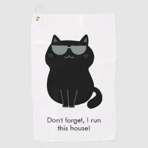 Cute Cat - I run this house now!  Golf Towel