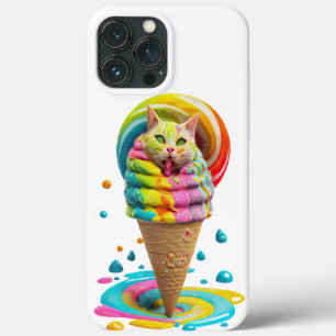 Cute Cat Ice Cream Cone colourful  iPhone 13 Pro Max Case