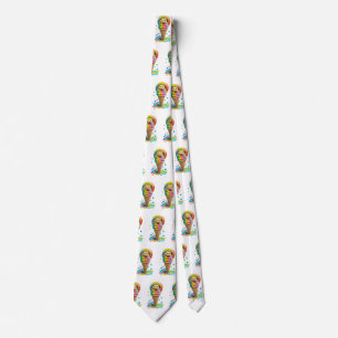 Cute Cat Ice Cream Cone colourful Tie