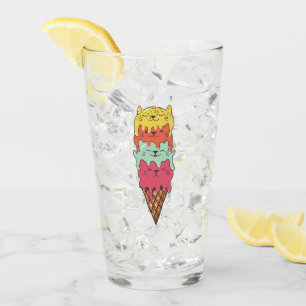 Cute Cat Ice Cream Kawaii Kittens Glass