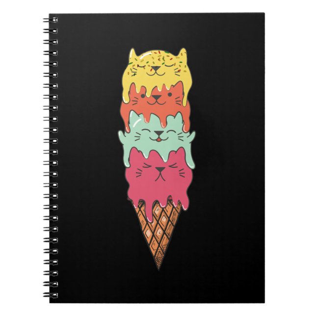 Cute Cat Ice Cream | Kawaii Kittens Notebook (Front)