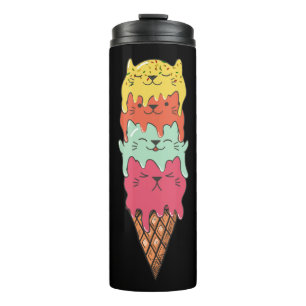 Cute Cat Ice Cream Kawaii Kittens Thermal Tumbler