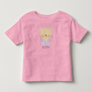 Cute Cat Illustration - Customisable Toddler T-Shirt