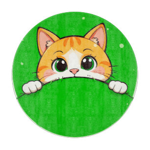 Cute Cat Illustration Cutting Board