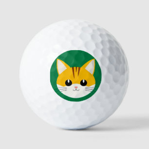 Cute Cat Illustration Golf Balls