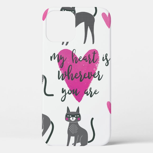 Cute cat illustration. Love lettering Case-Mate iPhone Case (Back)